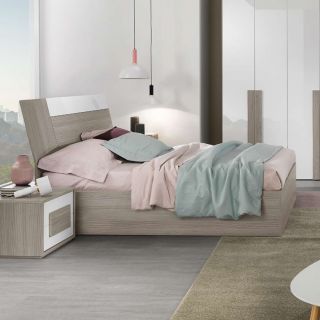 LETTO CONTENITORE ELBA  GRIGIO E BIANCO