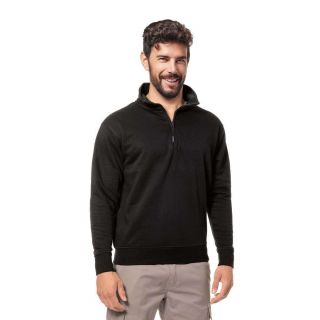 FELPA NERA COTONE/POLY ZIP CORTA