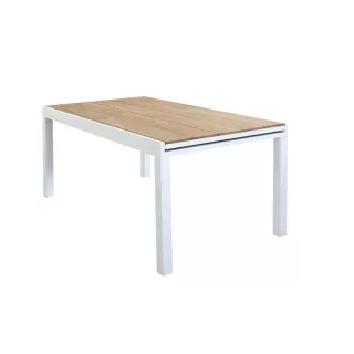 Tavolo aluminio allungabile da 160cm a 240cm top polywood bianco