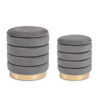 Set2 pouf contenitore darina grigio