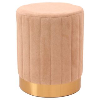 POUF NADYA IN VELLUTO BEIGE