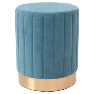 POUF NADYA IN VELLUTO BLU OTTANIO