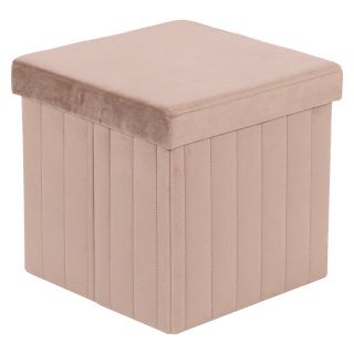 POUF ARON IN VELLUTO TORTORA 35X35X34,5