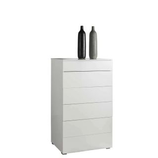 Settimino 5 cassetti e 1 cassettino bianco laccato lucido