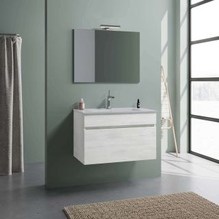 Composizione arredo bagno Bogotà Rovere Bianco