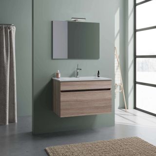 Composizione arredo bagno Bogotà Rovere Fumo